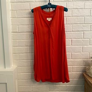 Anthropologie Orange Linen Top